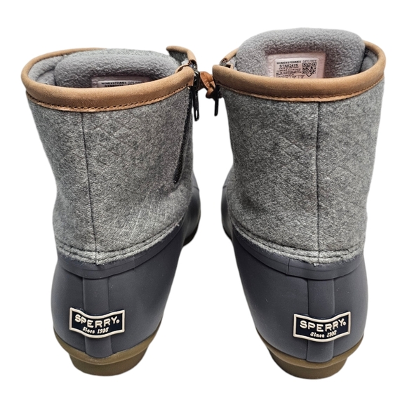 Women's Sperry Saltwater Emboss Wool Duck Boots Dark Grey Size 9 - Picture 6 of 12